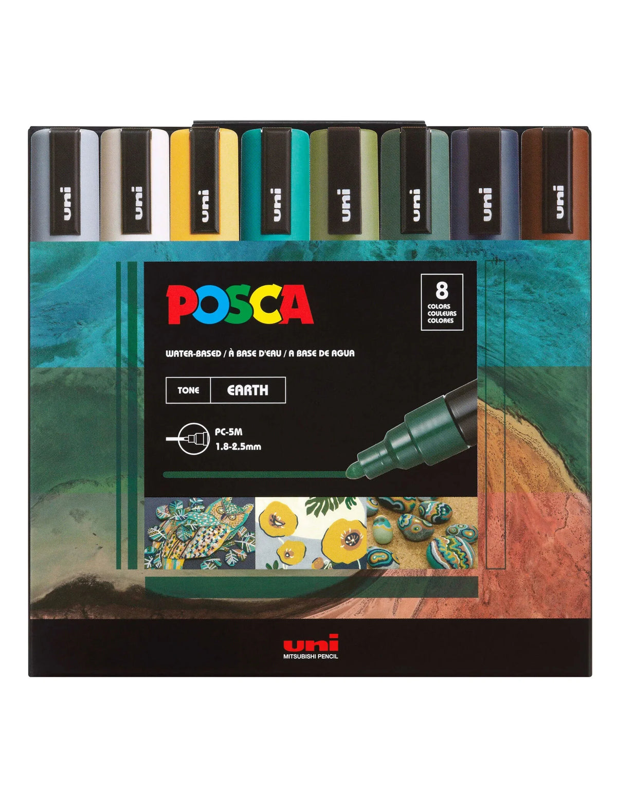 POSCA Paint Markers, Medium, Earth Tone Set of 8