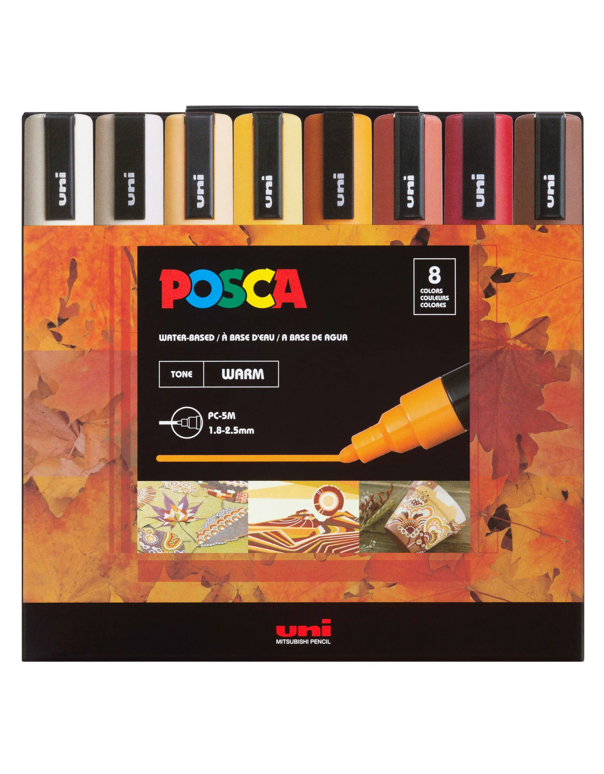POSCA Paint Markers, Medium, Warm Set of 8