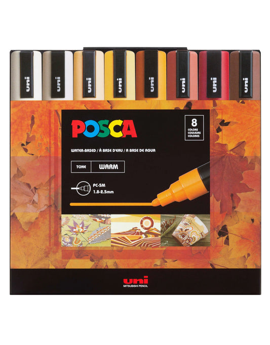 POSCA Paint Markers, Medium, Warm Set of 8