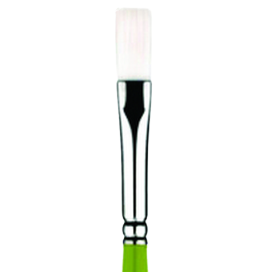 Snap White Taklon Long Handle Flat 10