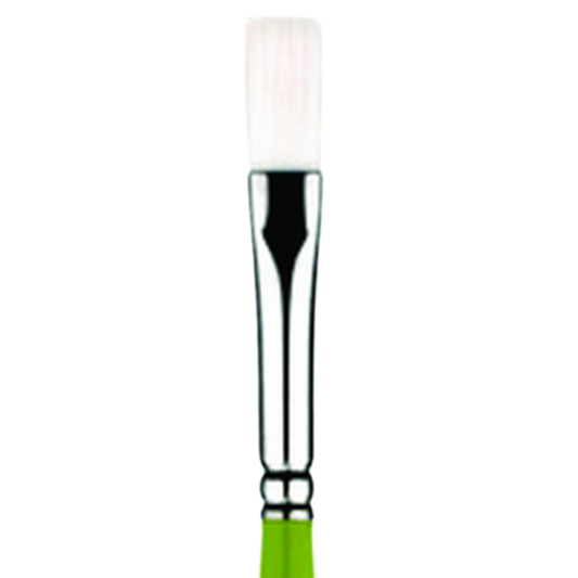 Snap White Taklon Long Handle Flat 8
