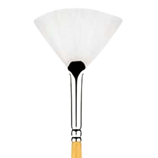 Snap White Taklon Long Handle Fan 4