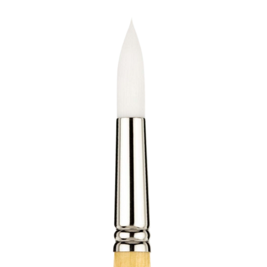 Snap White Taklon Short Handle Round 20