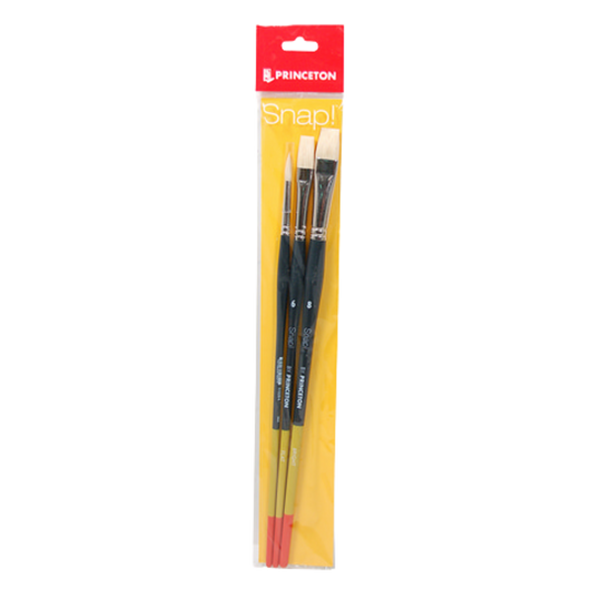 Snap Bristle 3pc Set: Round 4, Flat 6, Bright 8