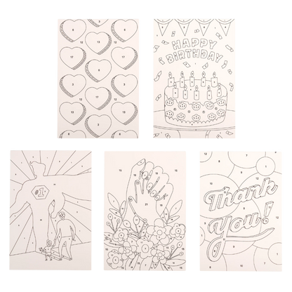 Crafters Paint by Numbers Greeting Cards