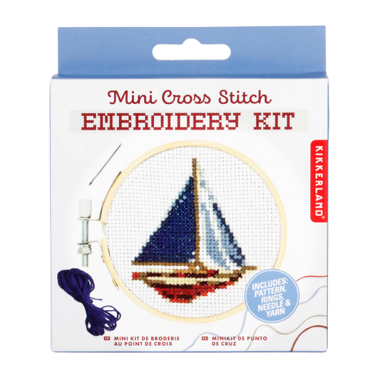 Sailboat Mini Cross Stitch Embroidery Kit