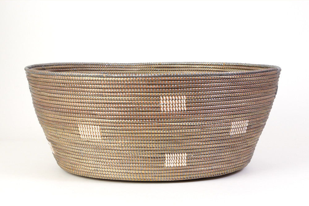 Senegalese Grey Oversize Oval Laundry Basket with Handles