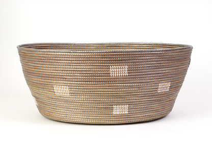 Senegalese Grey Oversize Oval Laundry Basket with Handles