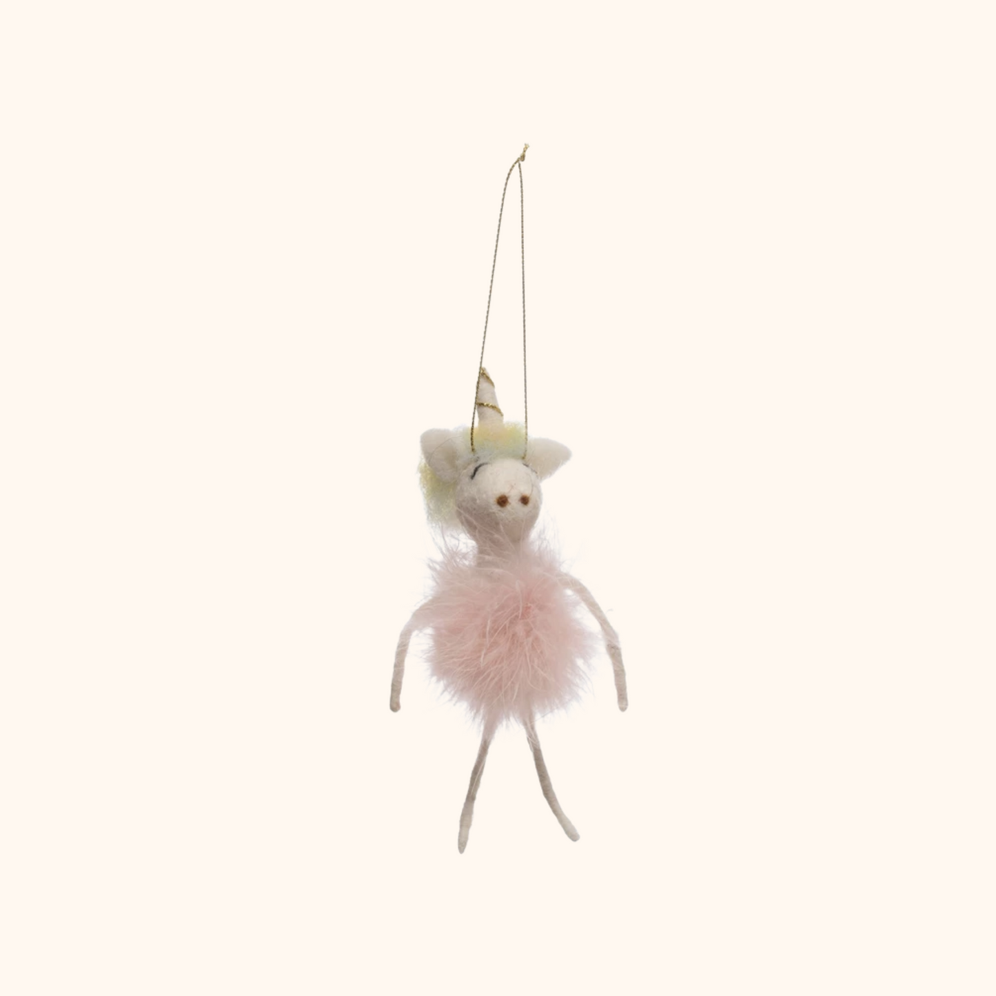 Wool Felt Unicorn in Tutu Ornament