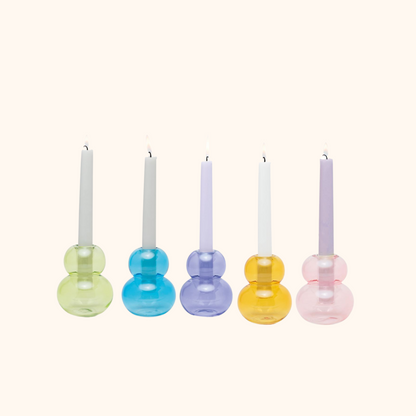 Realm Glass Bubble Stack Taper Holder
