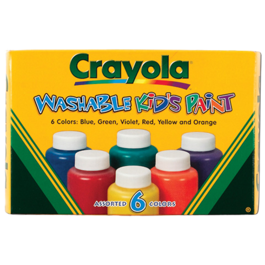 Washable Kids Paint 6 Color 2oz Jar Set