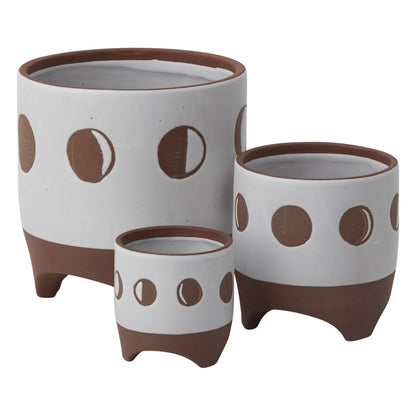 Moon Phases Footed Pot