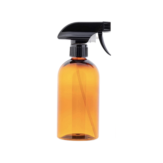 16 oz Amber Plastic Spray Bottle