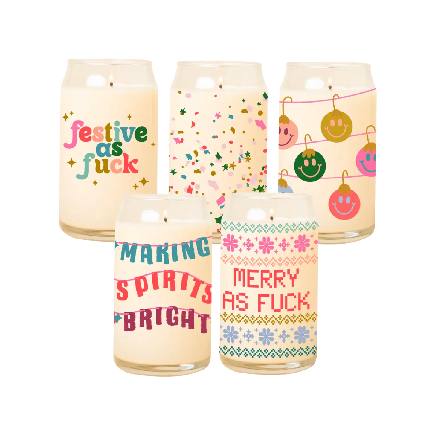 Holiday Candle Can Glass