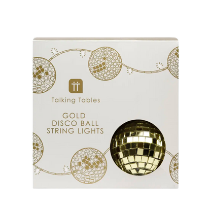 Gold Disco Ball String Lights