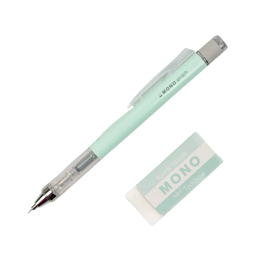 Mono Graph Mechanical Pencil + Eraser Set - Mint Green