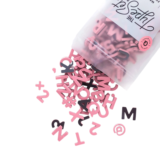 1" 200pc Rose Pink Magnetic Letters