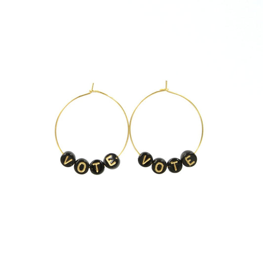 VOTE Bead Hoop Earrings