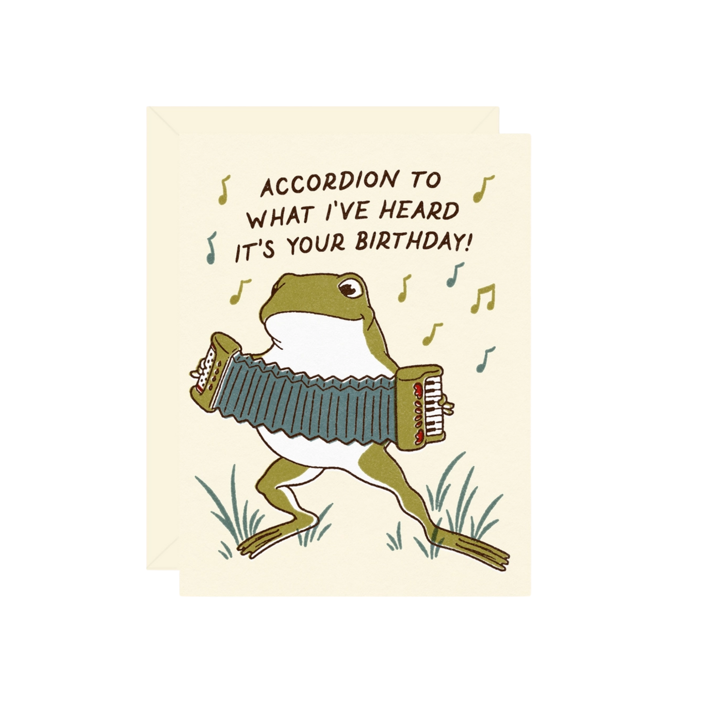 Accordion Frog Birthday Card