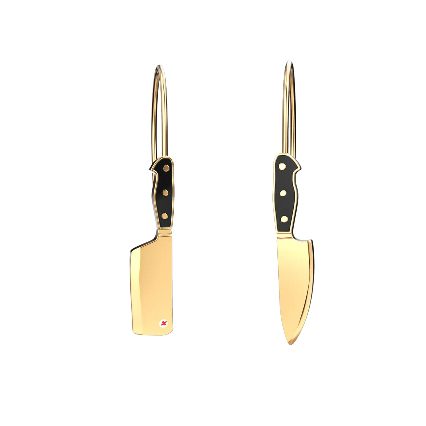 Chef's Knife & Cleaver Gold Earrings